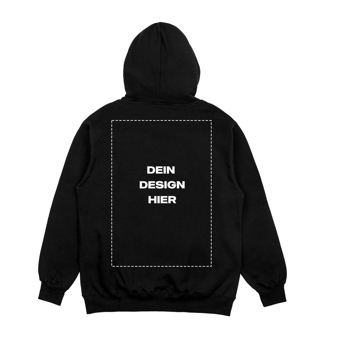 Hoodie mit eigenem Design bedruckt – Detailansicht, shirt-express.de